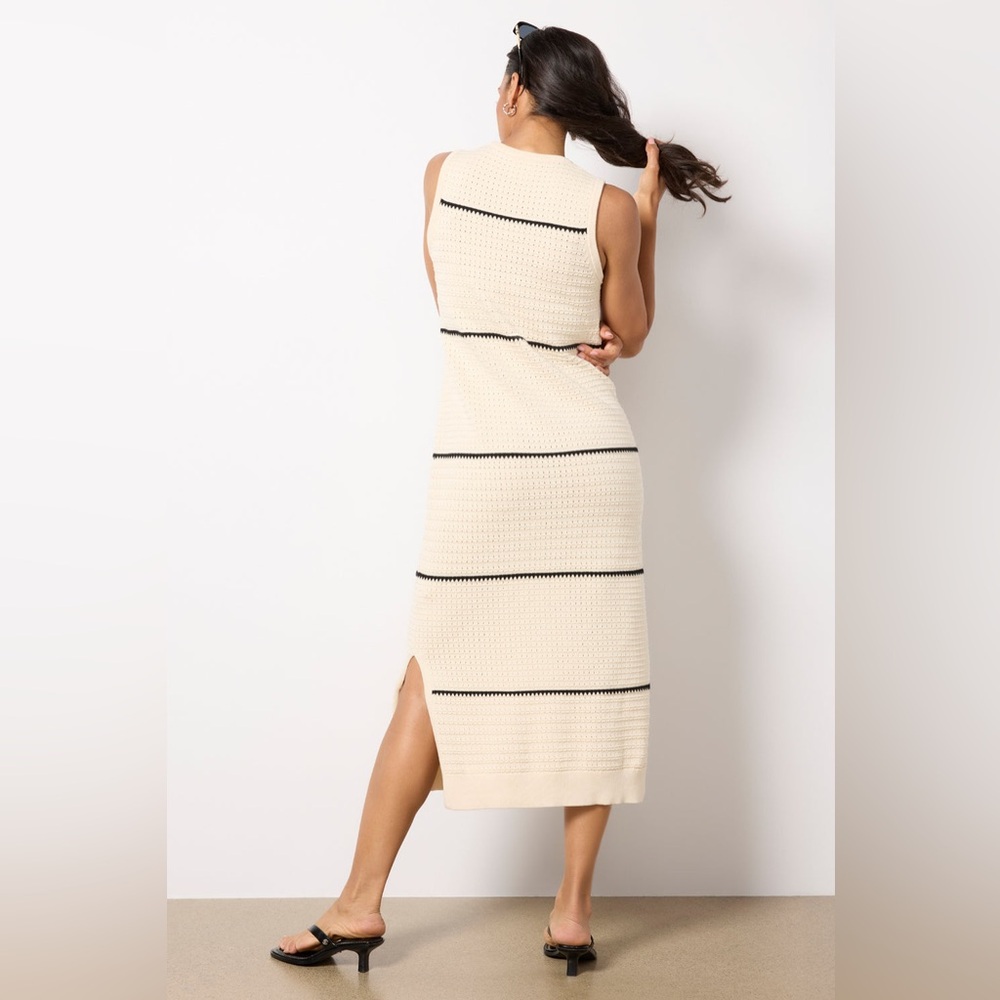 Varley Cream and Black Knit Maxi Dress - Picture 2 of 7